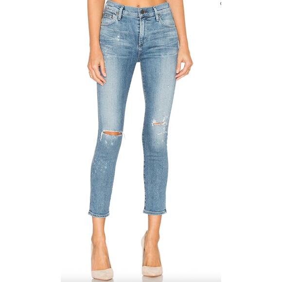 Citizens of Humanity Rocket High Rise Crop Skinny jeans in Distressed Fizzle 24 - Picture 1 of 16